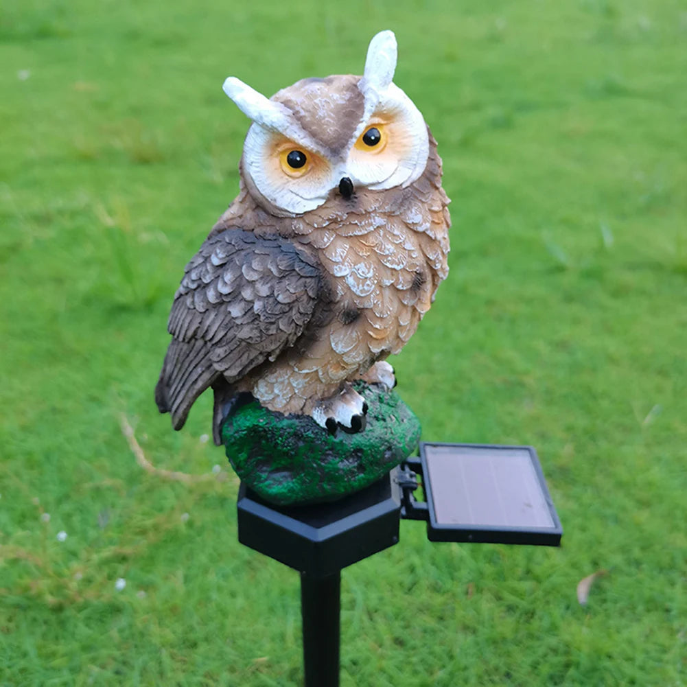 hibou pelouse veilleuse dans un jardin de privé