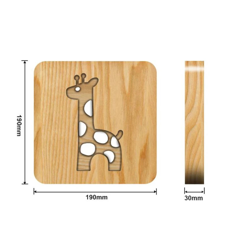 grande girafe veilleuse dans une chambre