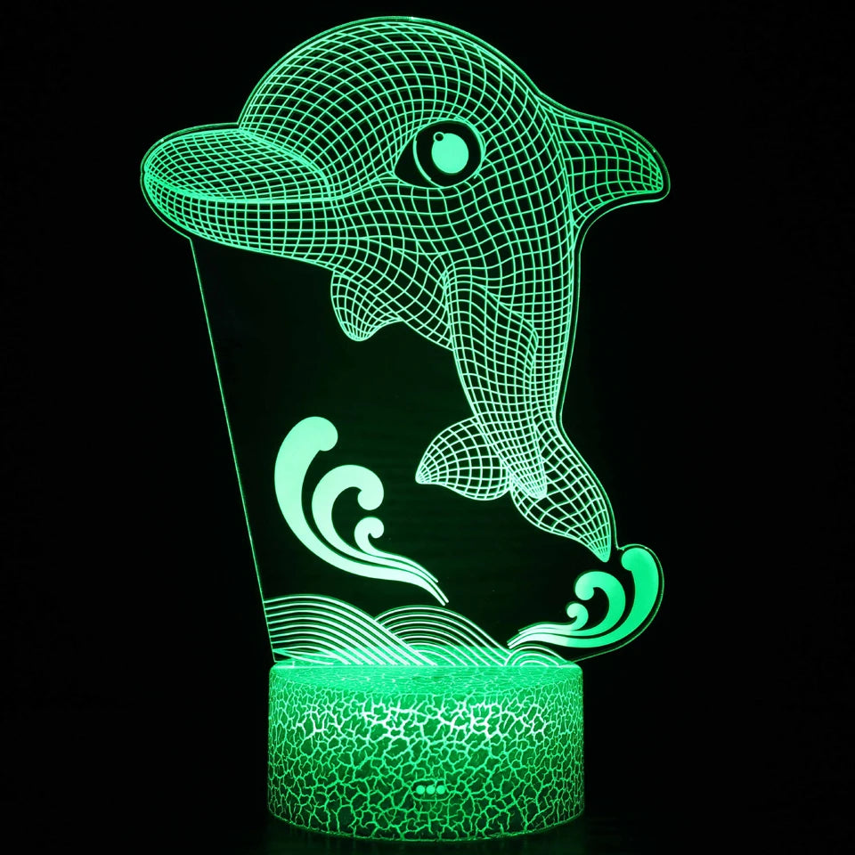 veilleuse baleine tactile qui change de couleur dans une boutique