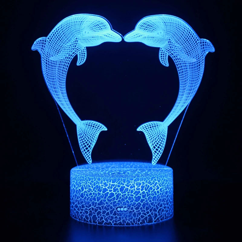 veilleuse baleine tactile qui change de couleur dans un hôtel