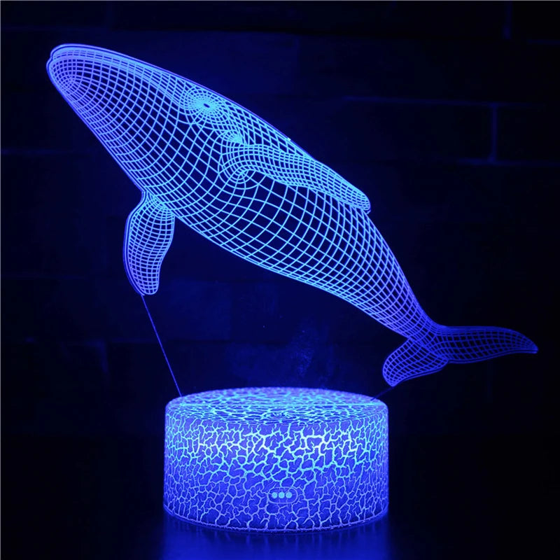 veilleuse baleine tactile qui change de couleur dans un hôtel de luxe
