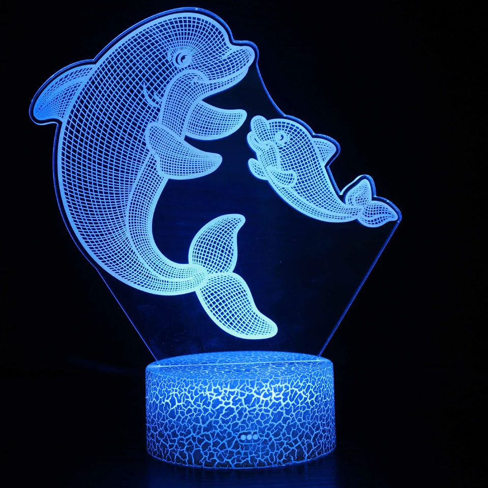 veilleuse baleine tactile qui change de couleur dans un magasin