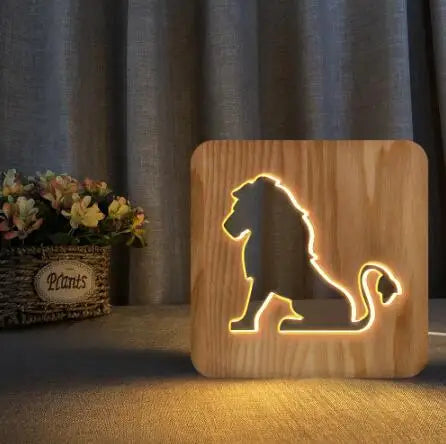 Veilleuse petit lion dans une cuisine
