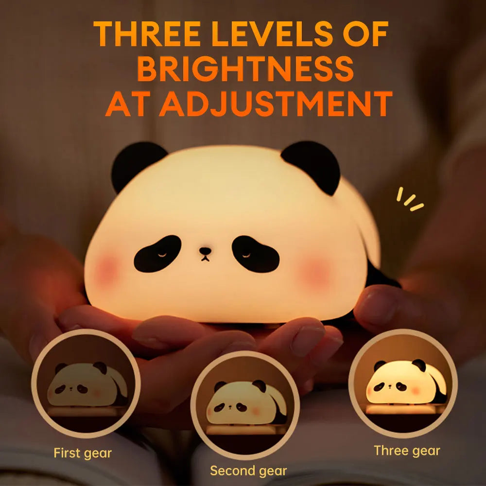 veilleuse panda silicone dans un salon
