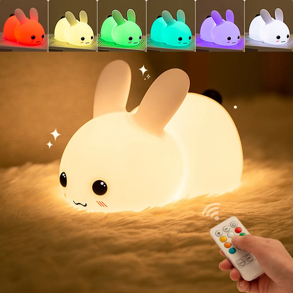 Lame veilleuse lapin dans un salon