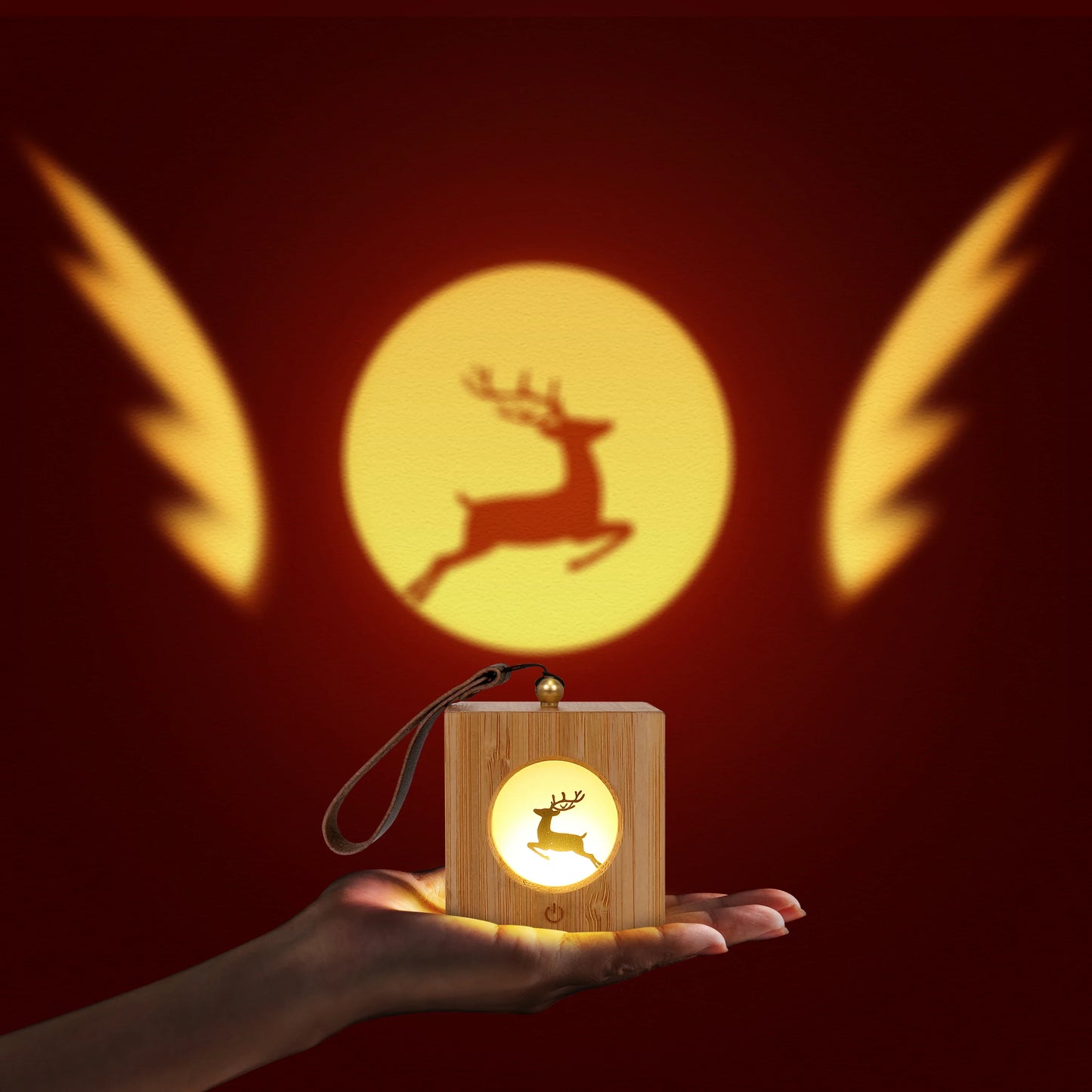 Veilleuse projecteur cerf dans un salon