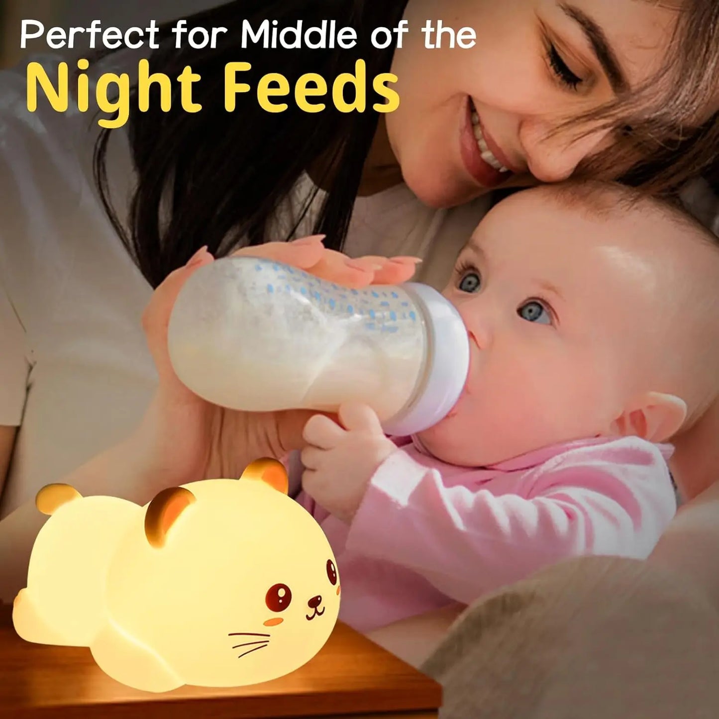 Veilleuse Chat télécommande pour un bébé