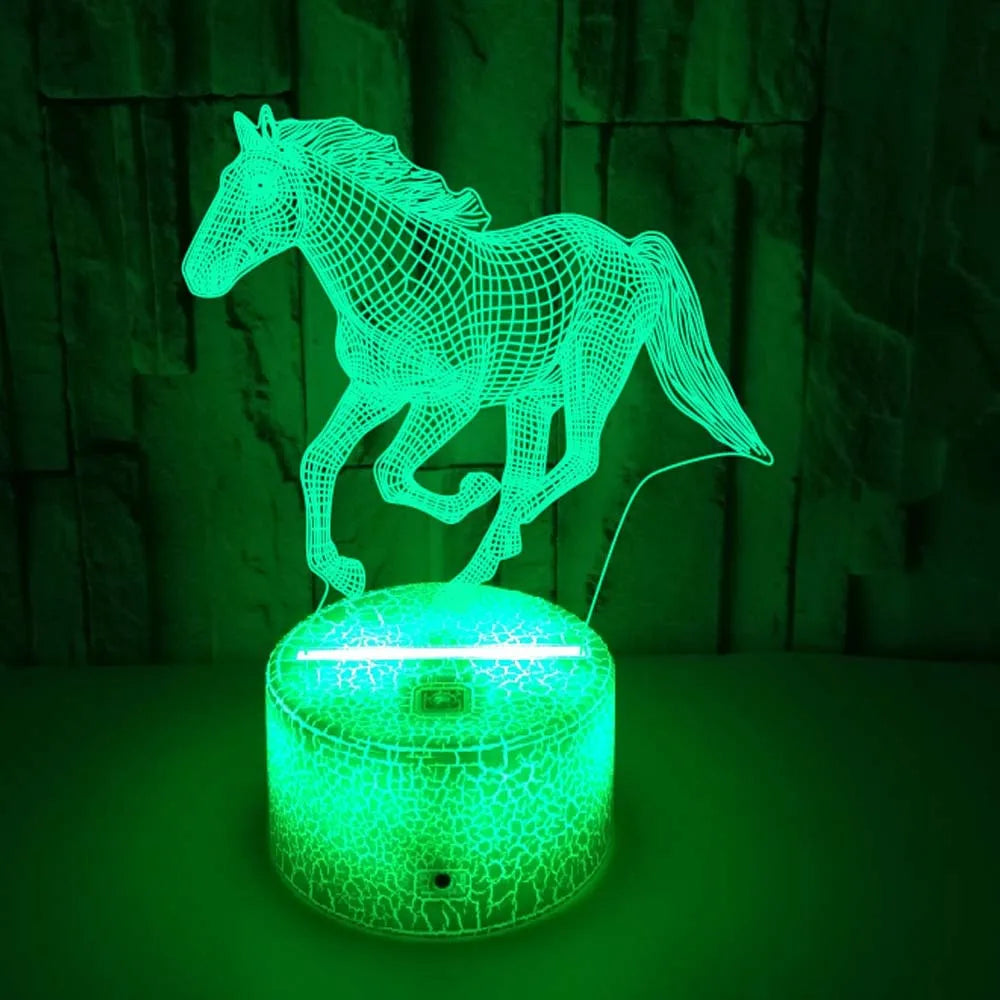 Veilleuse led cheval dans un salon