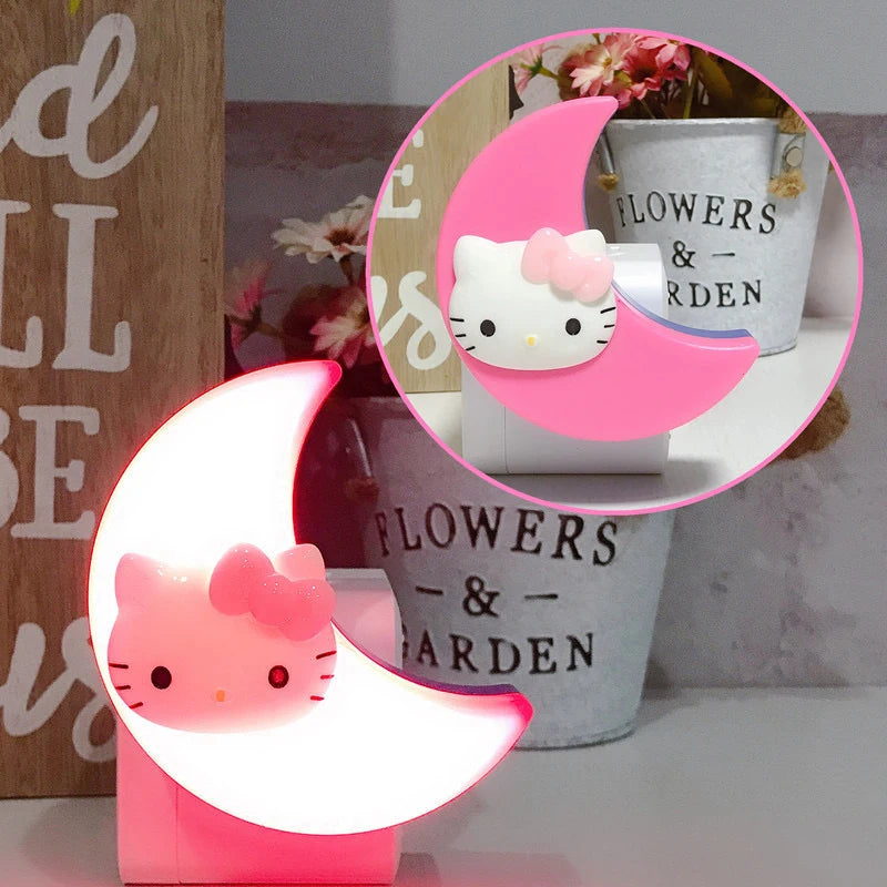 Veilleuse Chat rose dans une chambre