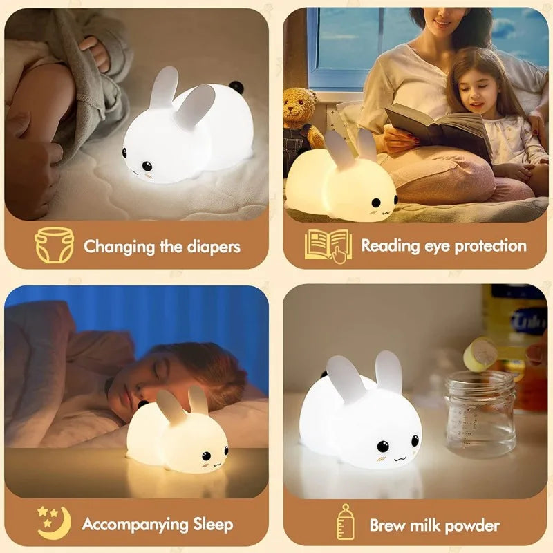 Petite veilleuse lampe lapin avec télécommande meilleur cadeau pour votre enfant