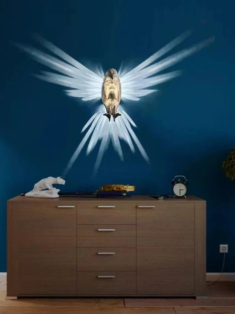 Veilleuse projecteur hibou dans une cuisine