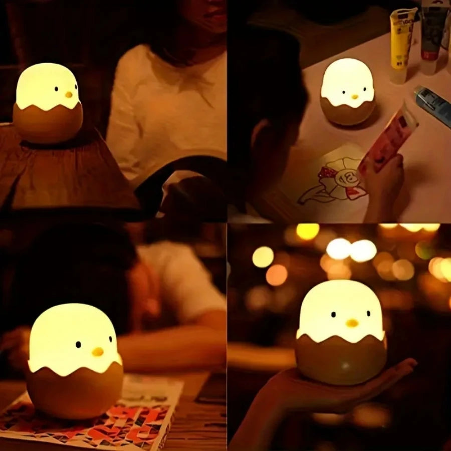 veilleuse œuf poussin dans une chambre