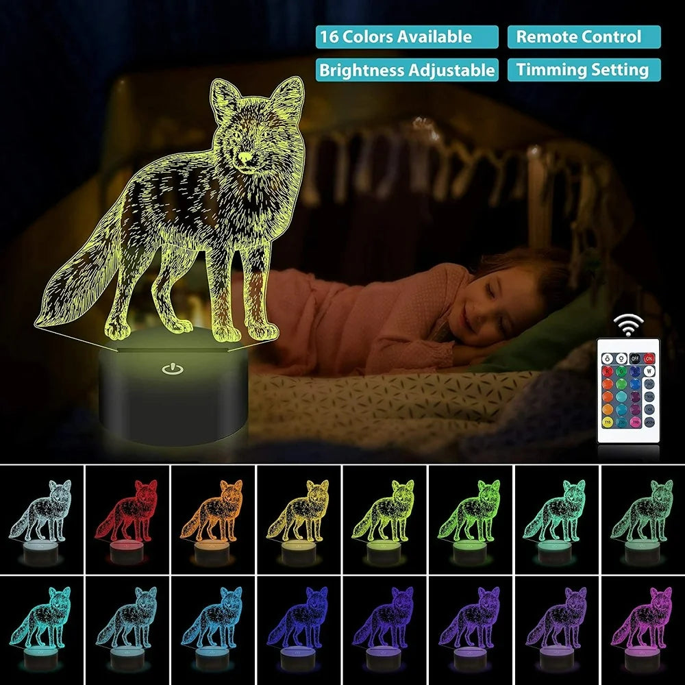 Petit renard veilleuse dans une boutique de luxe