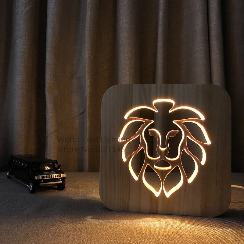 Veilleuse petit lion dans un restaurant 