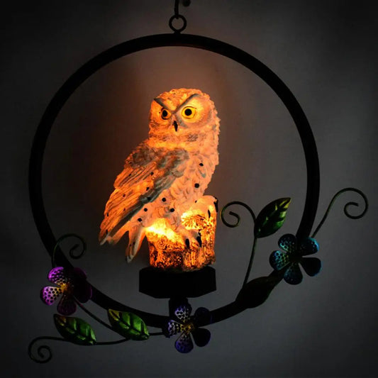lampe veilleuse hibou dans un salon 