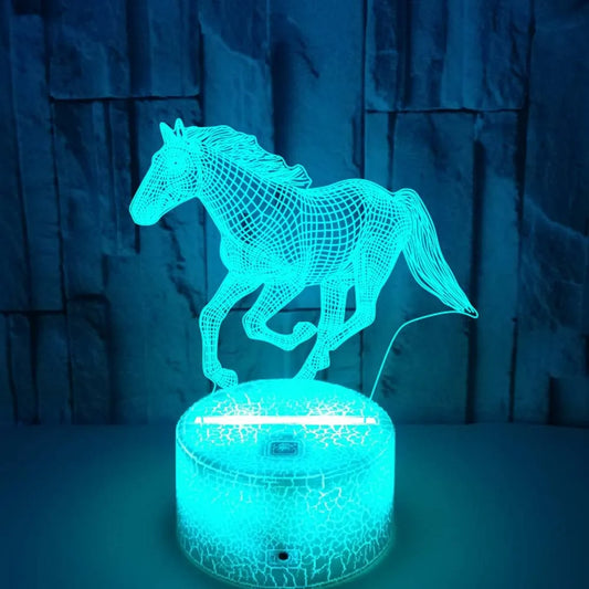 Veilleuse led cheval dans une chambre 