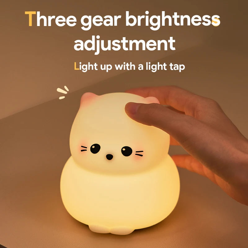 Veilleuse Chat silicone dans une chambre 