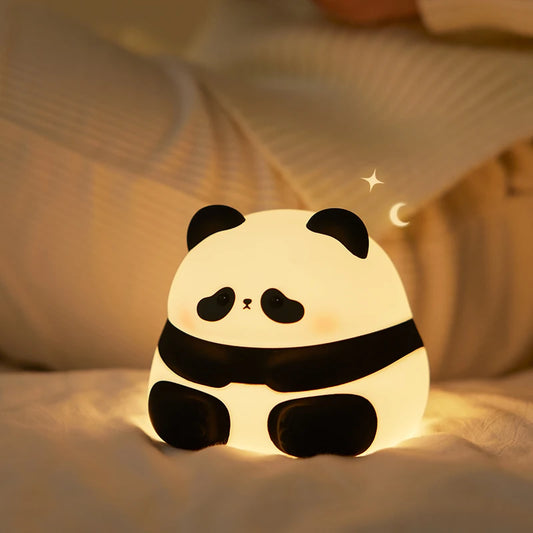 veilleuse panda led en silicone dans un salon