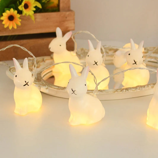 Lapin lumineux veilleuse dans un salon 