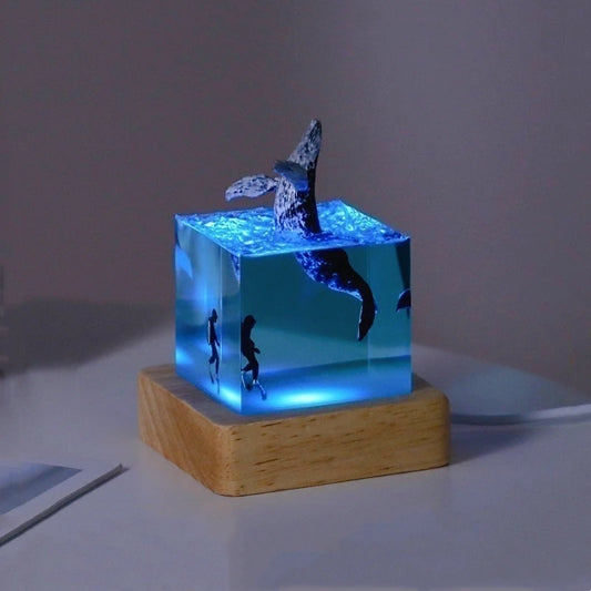 veilleuse baleine Aquarium dans un salon