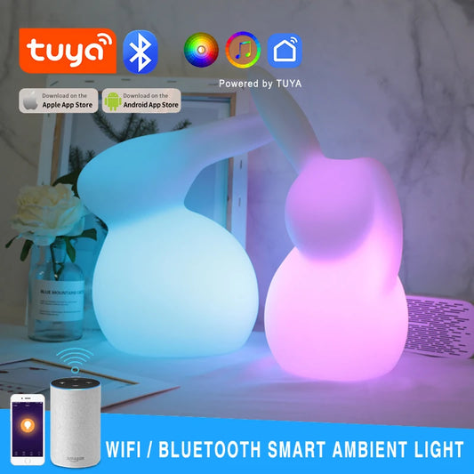 Veilleuse lapin Bluetooth dans un salon 
