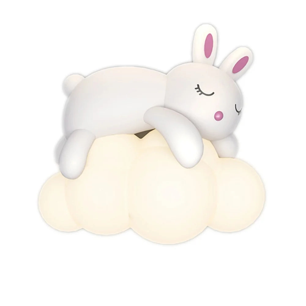 Veilleuse lapin endormi dans un salon 
