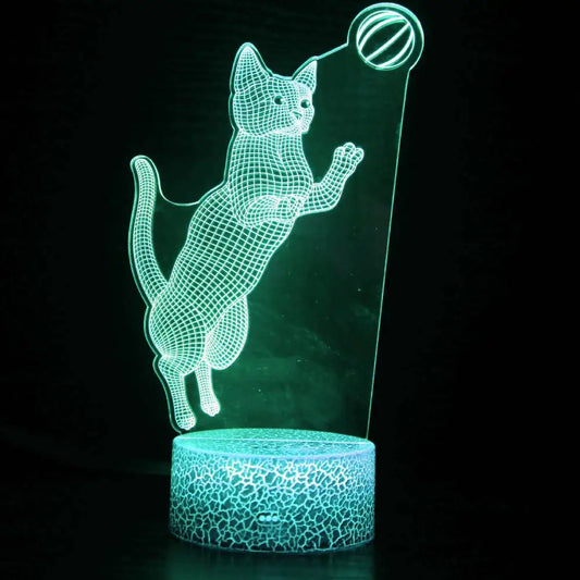 Veilleuse Chat led dans un salon 