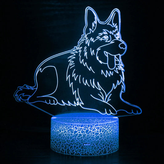 lampe veilleuse chien dans un salon 