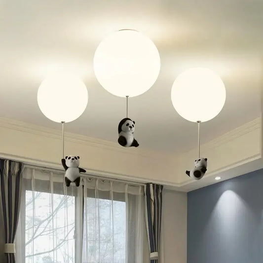 veilleuse panda plafond dans un salon 