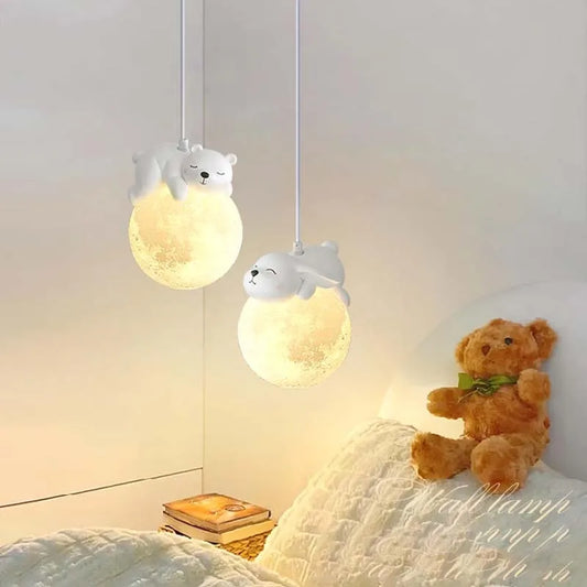 Lapin veilleuse ours dans une chambre 