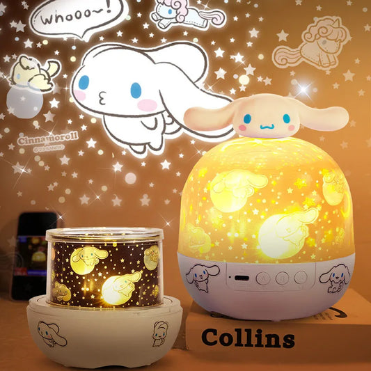 Veilleuse bébé projecteur d’étoiles musical peluche lapin dans une chambre 