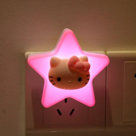 Veilleuse Chat rose dans un salon 