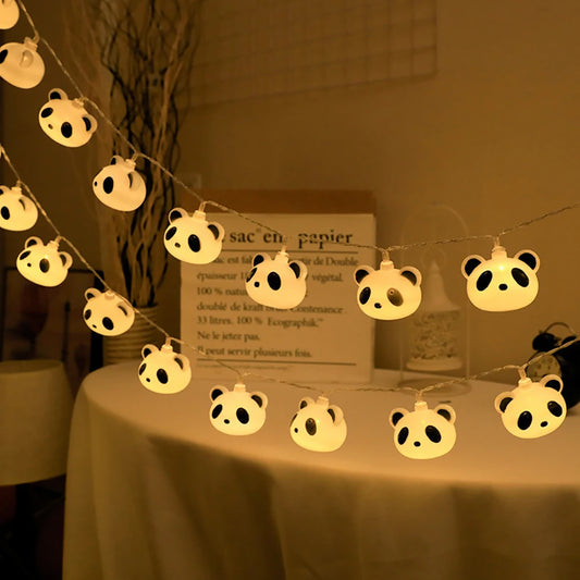 veilleuse tete de panda dans un salon 