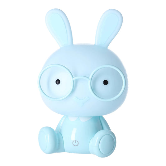 Veilleuse lapin bleue dans un salon 